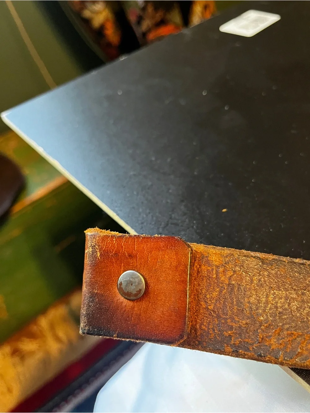 Vintage Personalized Brown Leather belt Name - 